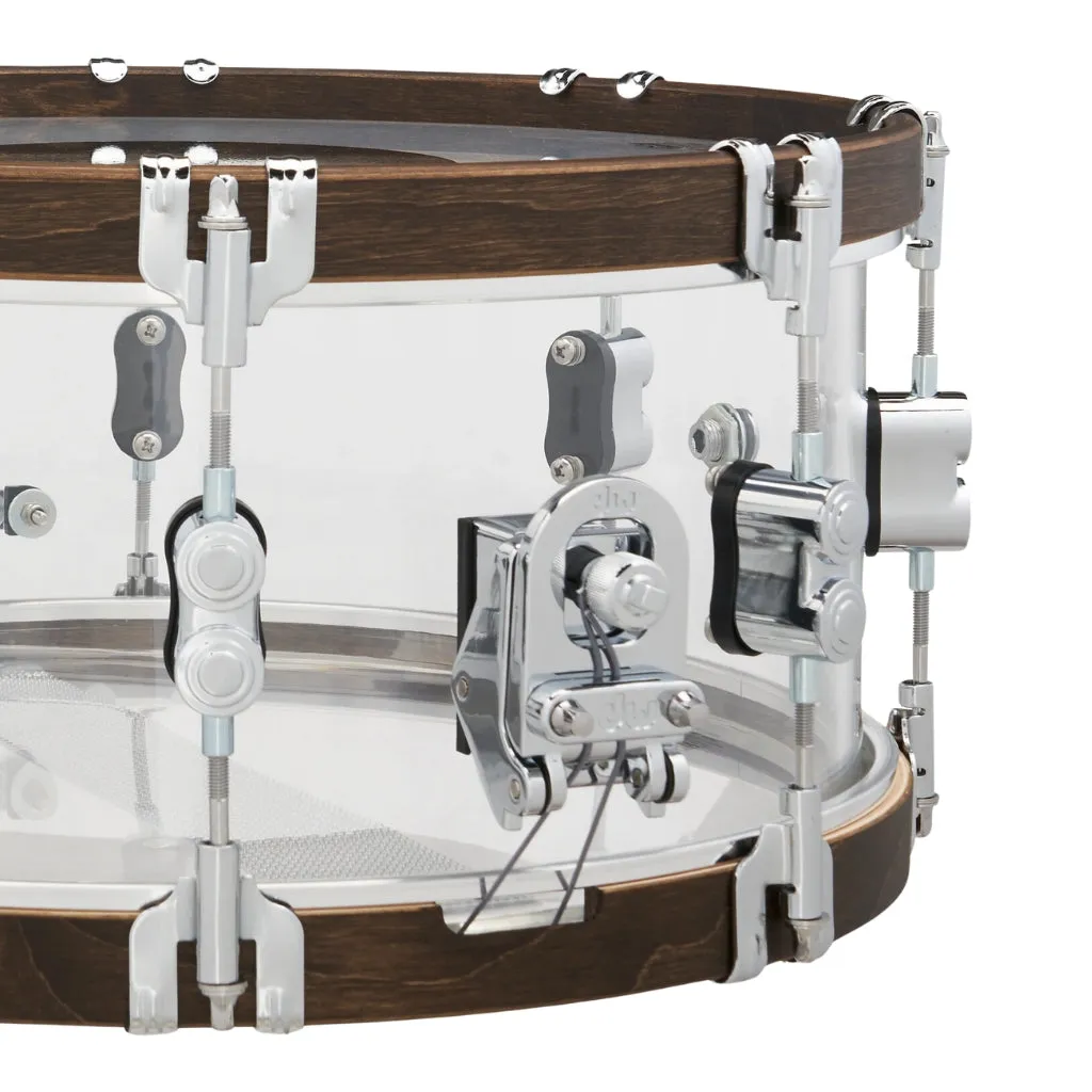 PDP 25th Anniversary Acrylic with Walnut Hoops Snare - 14X6.5