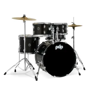 PDP Centerstage Series 20" 5 Piece Drum Kit Iridescent Black Sparkle with Hardware Cymbals and Thone