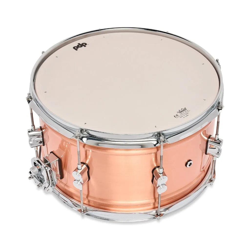PDP Concept Brass 8x14-inch 1.2mm Snare Drum - Natural Satin Brushed Copper
