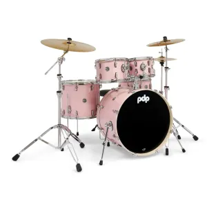 PDP Mainstage 5-Piece Complete Drum Set with Hardware and Cymbals - Pale Rose