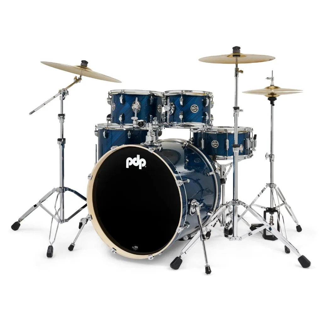 PDP Mainstage 5-Piece Complete Drum Set with Hardware and Cymbals - Twisted Blue Steel