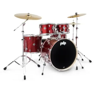 PDP Mainstage 5-Piece Complete Drum Set with Hardware and Cymbals - Twisted Cherry