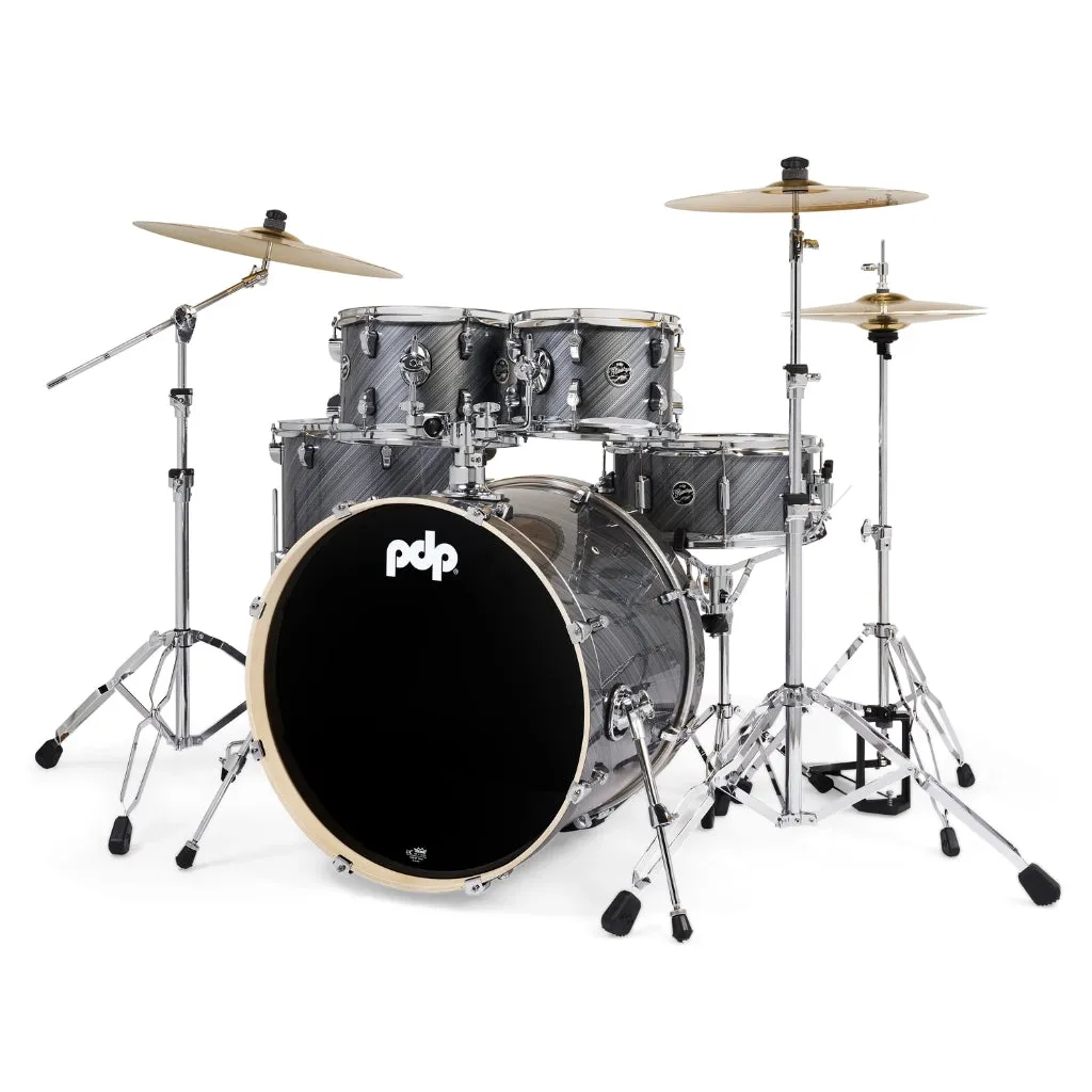 PDP Mainstage 5-Piece Complete Drum Set with Hardware and Cymbals - Twisted Graphite
