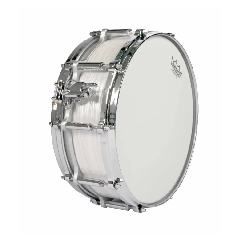 Pearl 14"x6.5" 75th Anniversary President Series Free Floater Phenolic Snare Drum - Pearl White Oyster