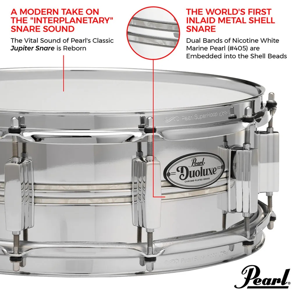 Pearl 14"x6.5" Duoluxe Chrome Over Brass Snare Drum