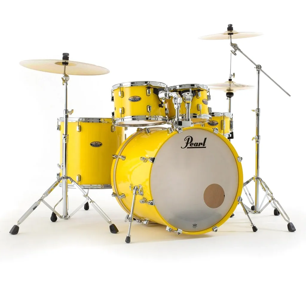 Pearl 22" Decade Maple 5-Piece Drum Kit Package with Zildjian Cymbals (S Series) & Hardware - Solid Yellow