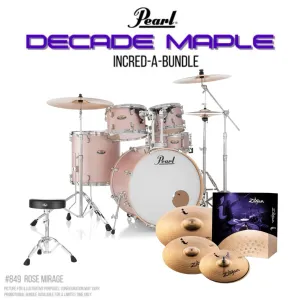 Pearl Decade Maple 22" Fusion Plus Drumkit Incred-A-Bundle - Rose Mirage