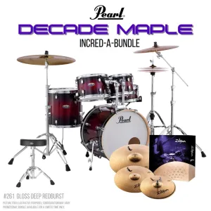 Pearl Decade Maple 22" Fusion Plus Incred-A-Bundle Drum Kit - Gloss Deep Red Burst