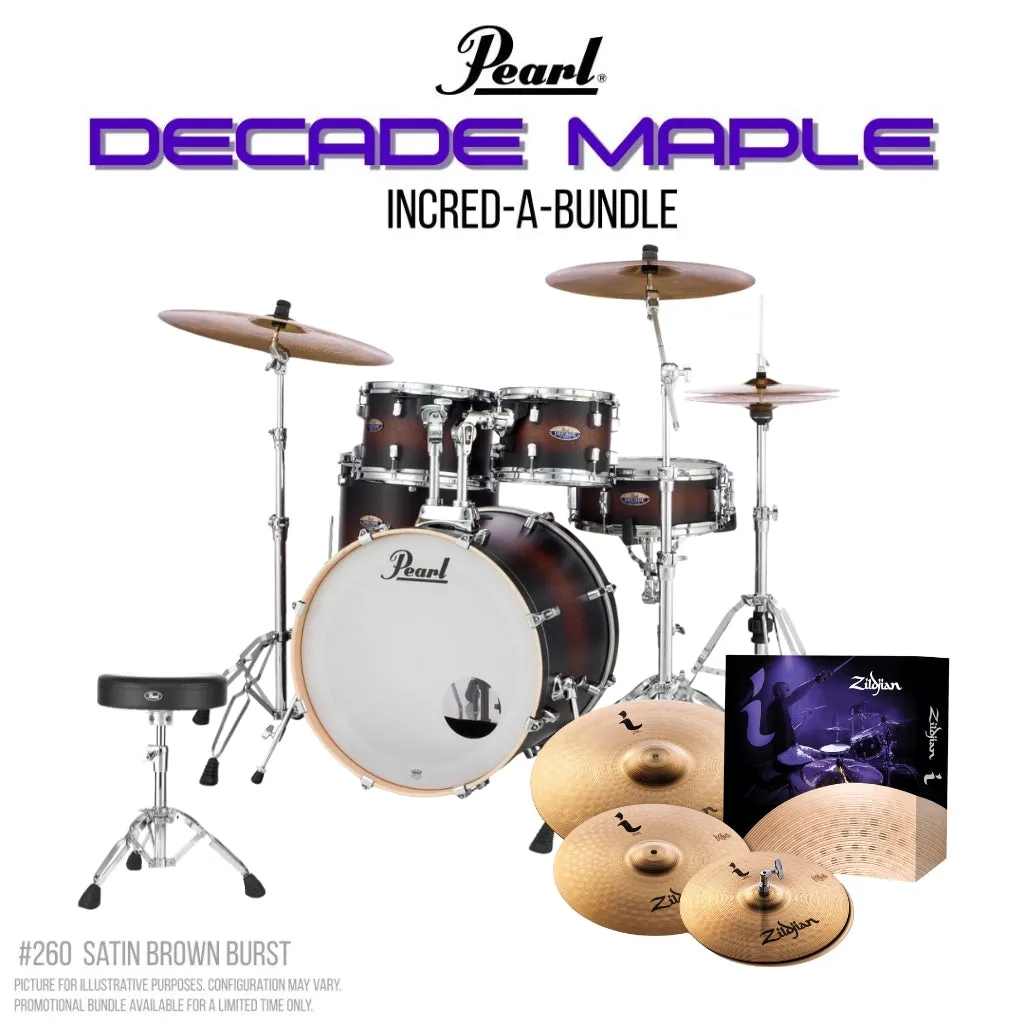 Pearl Decade Maple 22" Fusion Plus Incred-A-Bundle Drum Kit - Satin Brown Burst