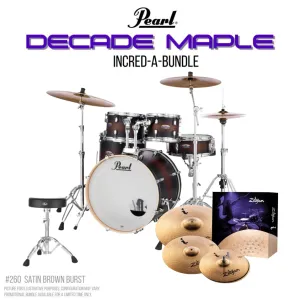 Pearl Decade Maple 22" Fusion Plus Incred-A-Bundle Drum Kit - Satin Brown Burst
