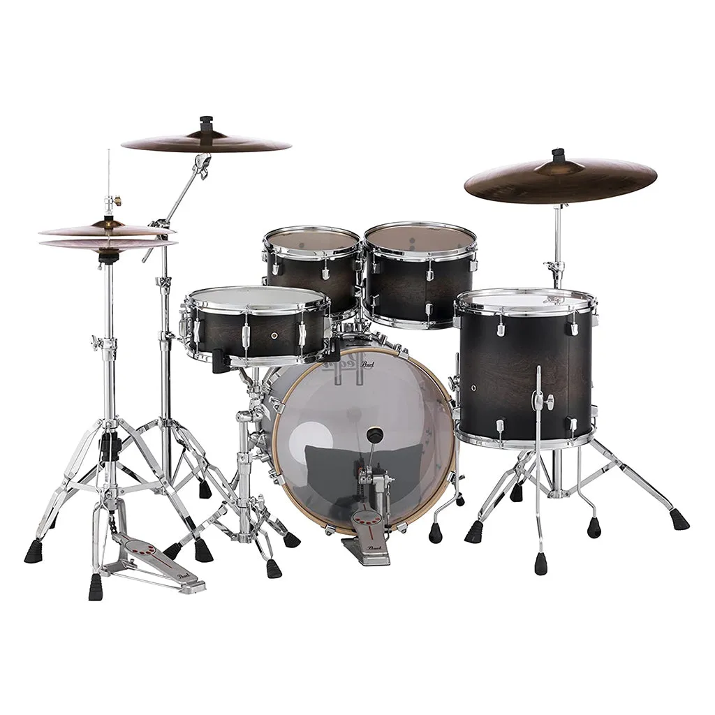 Pearl Decade Maple 5-Piece Drum Kit Package with Zildjian Cymbals & Hardware - Satin Black Burst - FREE 14" I Series crash (ZILH14C)