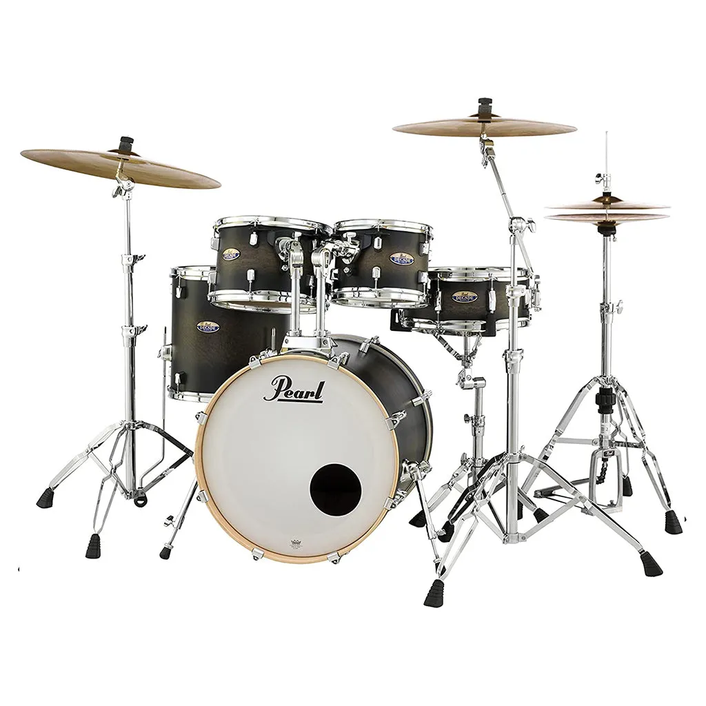 Pearl Decade Maple 5-Piece Drum Kit Package with Zildjian Cymbals & Hardware - Satin Black Burst - FREE 14" I Series crash (ZILH14C)