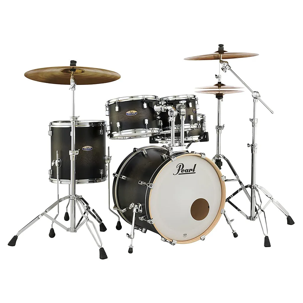 Pearl Decade Maple 5-Piece Drum Kit Package with Zildjian Cymbals & Hardware - Satin Black Burst - FREE 14" I Series crash (ZILH14C)