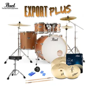 Pearl Export 20" EXX  Fusion Drum Kit Package with Zildjian Cymbals & Hardware - Aztec Gold