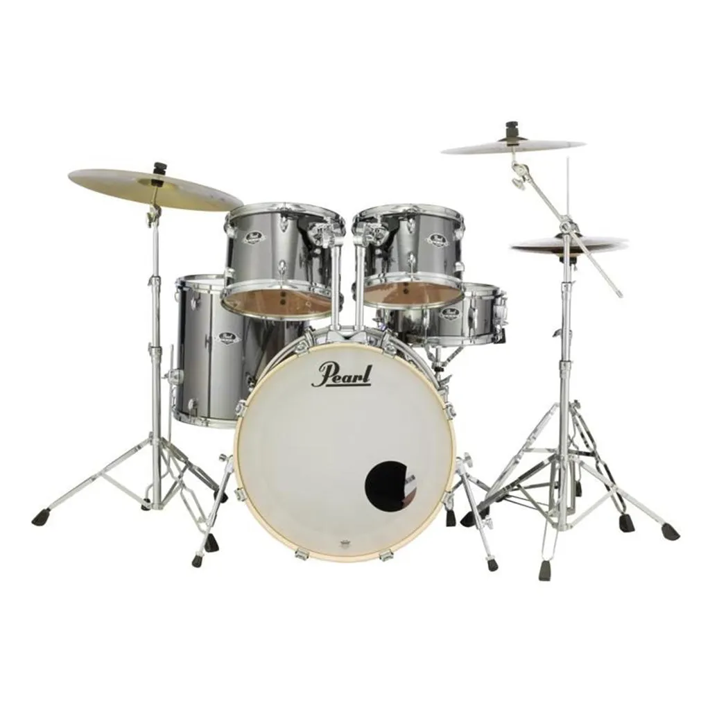 Pearl Export 22" EXX Fusion Plus Drum Kit Package with Zildjian Cymbals & Hardware - Smokey Chrome