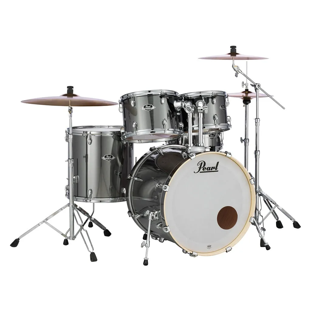 Pearl Export 22" EXX Fusion Plus Drum Kit Package with Zildjian Cymbals & Hardware - Smokey Chrome