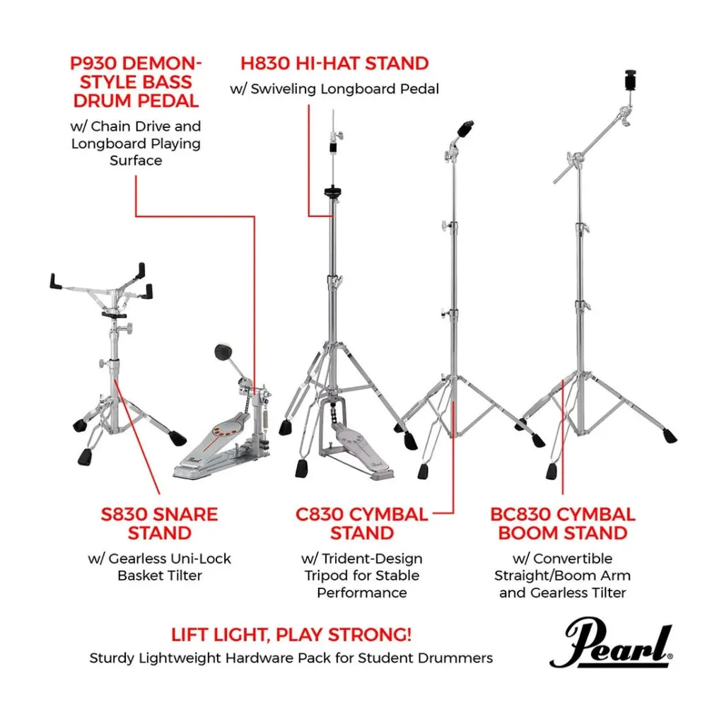Pearl Limited Edition Export EXX 22" Fusion Plus Kit in Slipstream White with HWP834 Hardware Pack