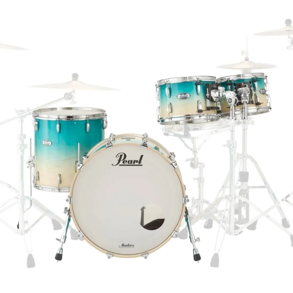 Pearl Master Maple Complete 4-Piece Shell Pack (10 x 7TT, 12 x 8TT, 16 x 16FT, 22 x 18BD) - Aquamarine