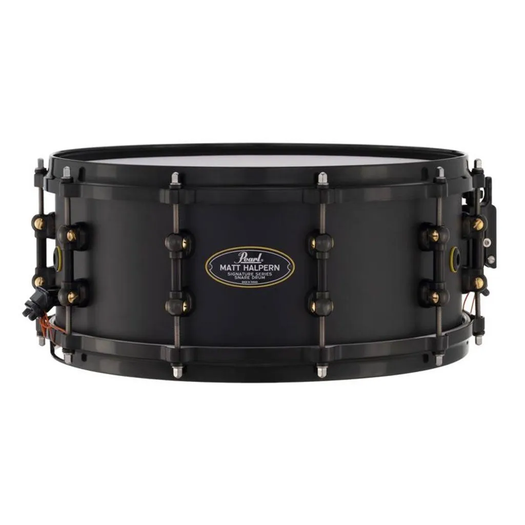 Pearl Matt Halpern 14"x6" Signature Snare Drum Black on Brass