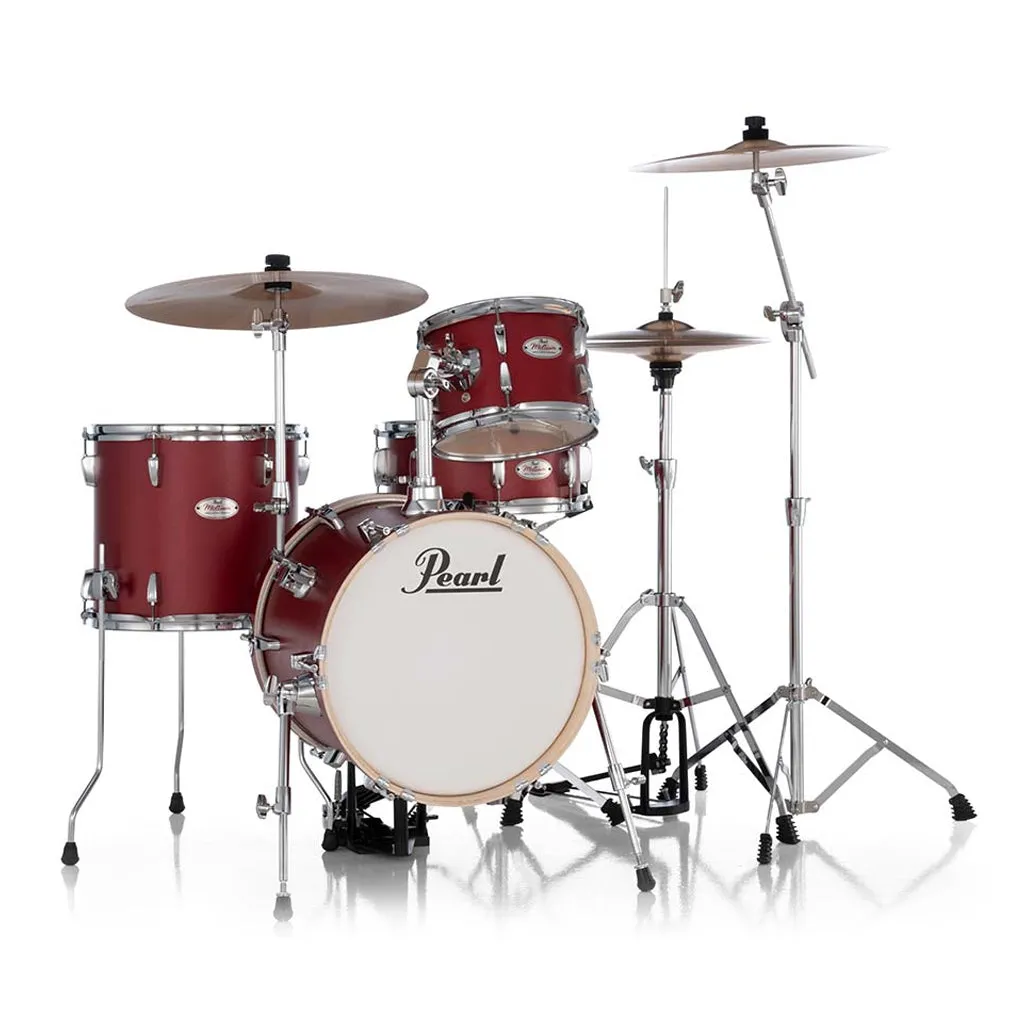 Pearl Midtown 4-pc Compact Drum Set w/Hardware - Matte Red
