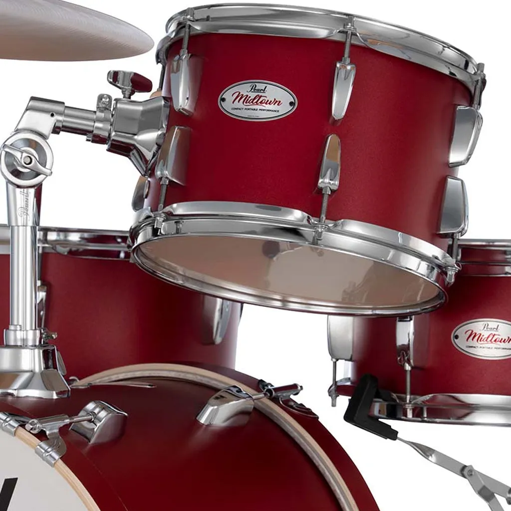 Pearl Midtown 4-pc Compact Drum Set w/Hardware - Matte Red