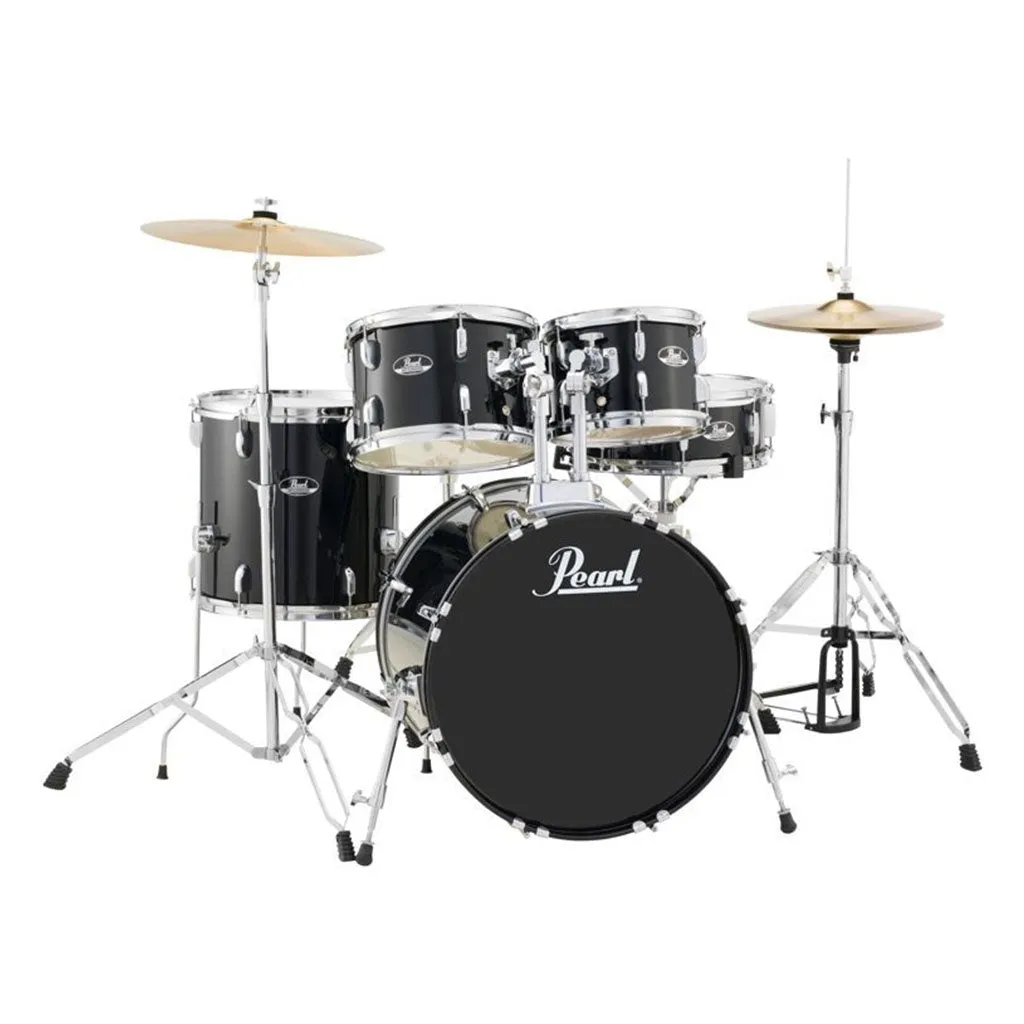 Pearl Roadshow 20" 5-PCS Fusion Drum Kit with Hardware and Cymbals - Jet Black
