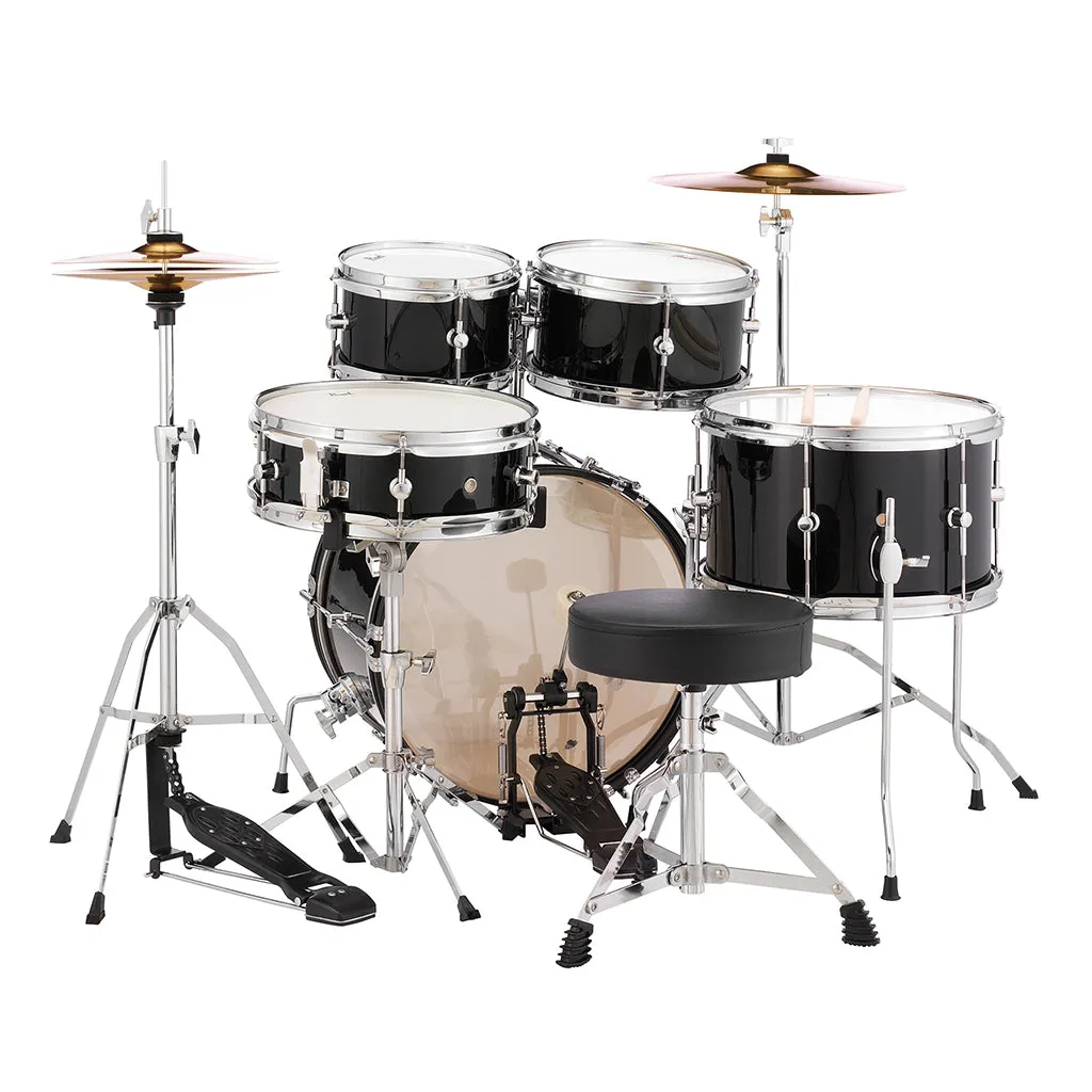 Pearl Roadshow Junior 5-Piece Drum Kit Pack with Hardware & Cymbals - Jet Black