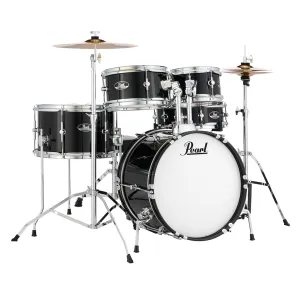 Pearl Roadshow Junior 5-Piece Drum Kit Pack with Hardware & Cymbals - Jet Black