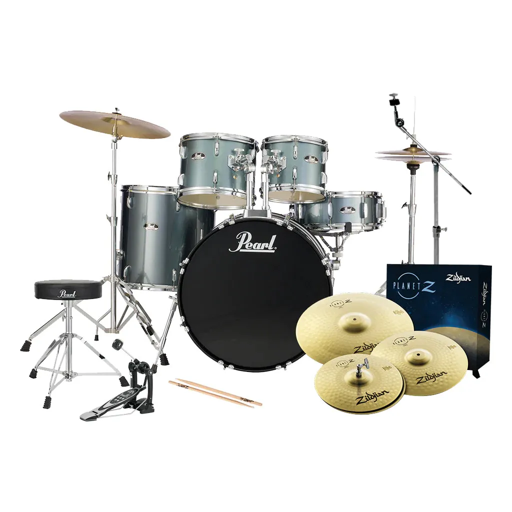 Pearl Roadshow X 20" 5-Piece Drum Kit Package with Zildjian Cymbals & Hardware - Royal Blue Metallic