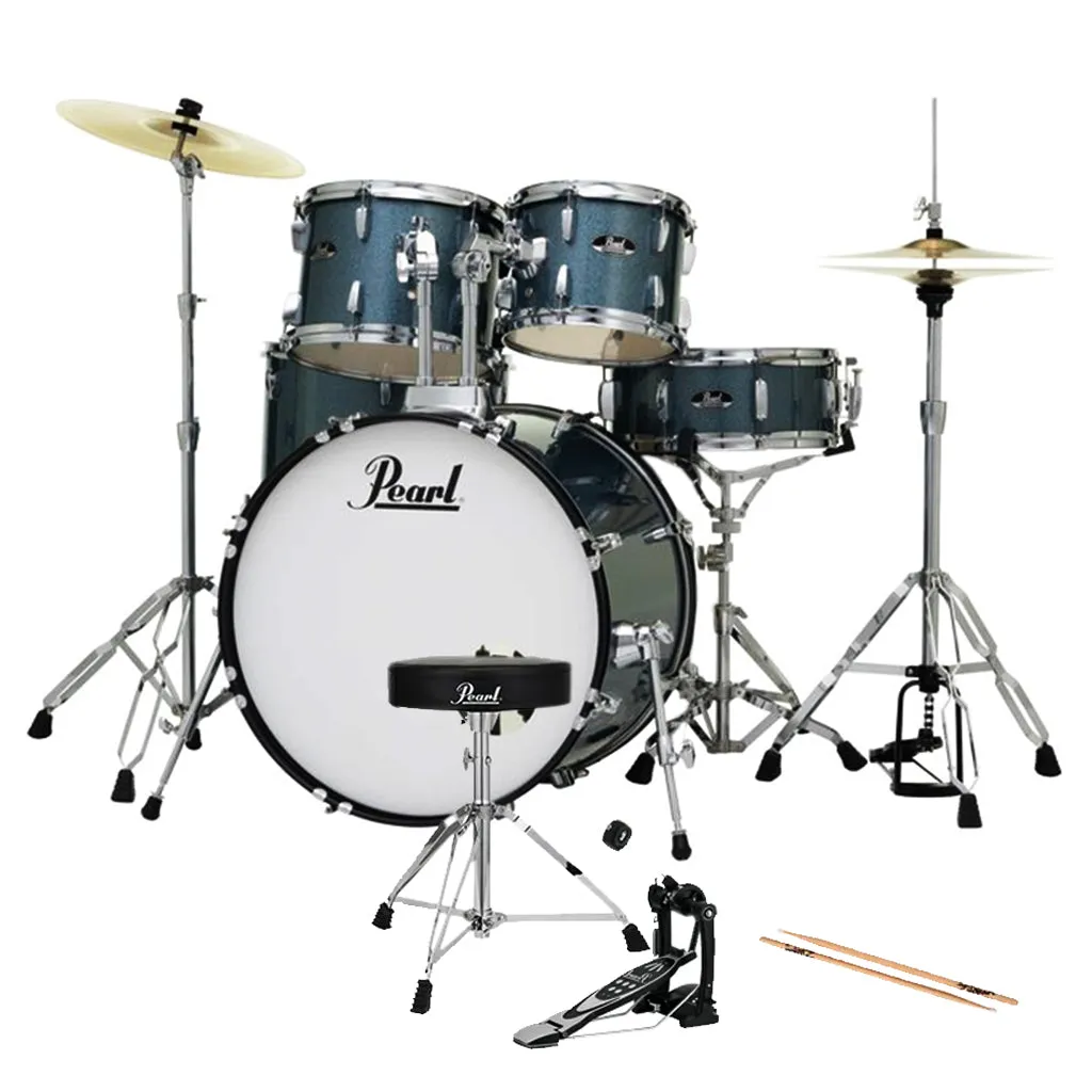 Pearl Roadshow X 20" 5-Piece Drum Kit Package with Zildjian Cymbals & Hardware - Royal Blue Metallic