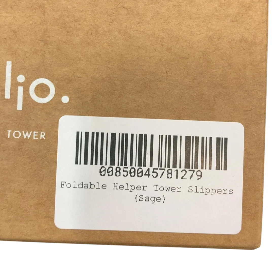 Piccalio Foldable Helper Tower Grip Slippers, Sage