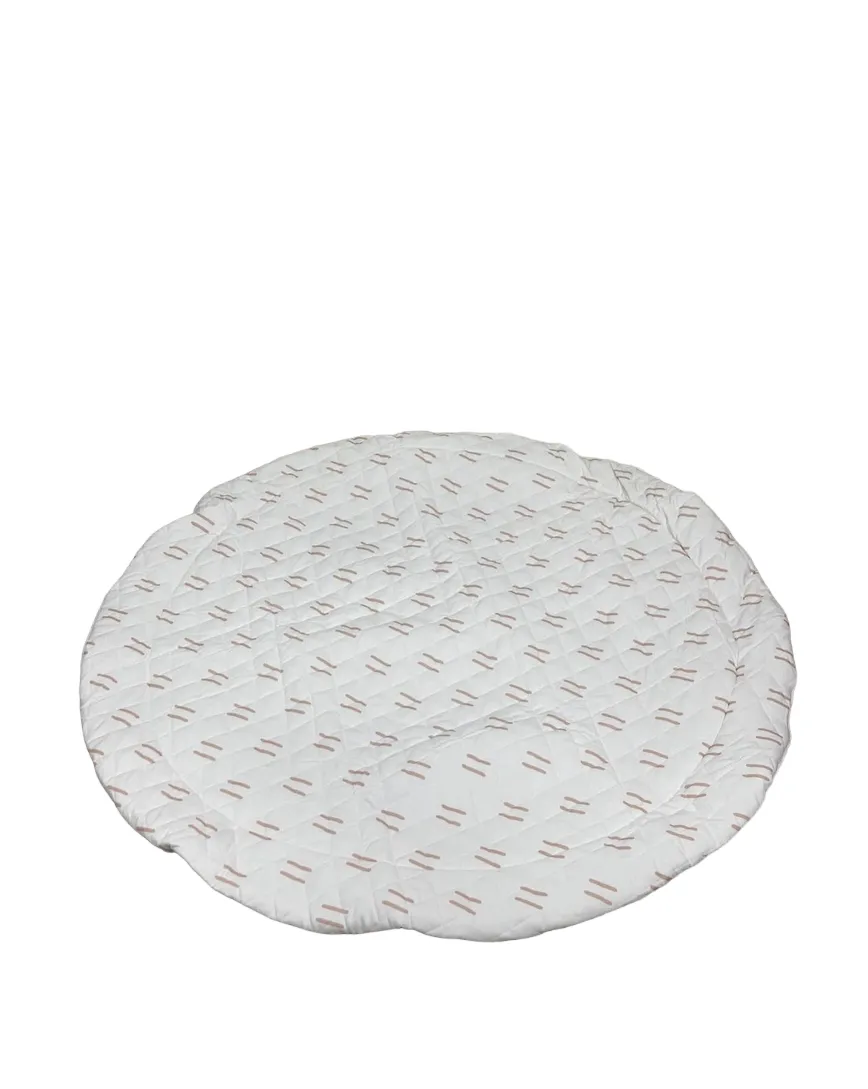 Poppyseed Play Extra Padded Round Play Mat, Neutral Lines