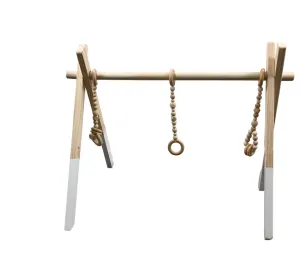 Poppyseed Play Wooden Baby Gym, Natural Wood w/ Natural Toys