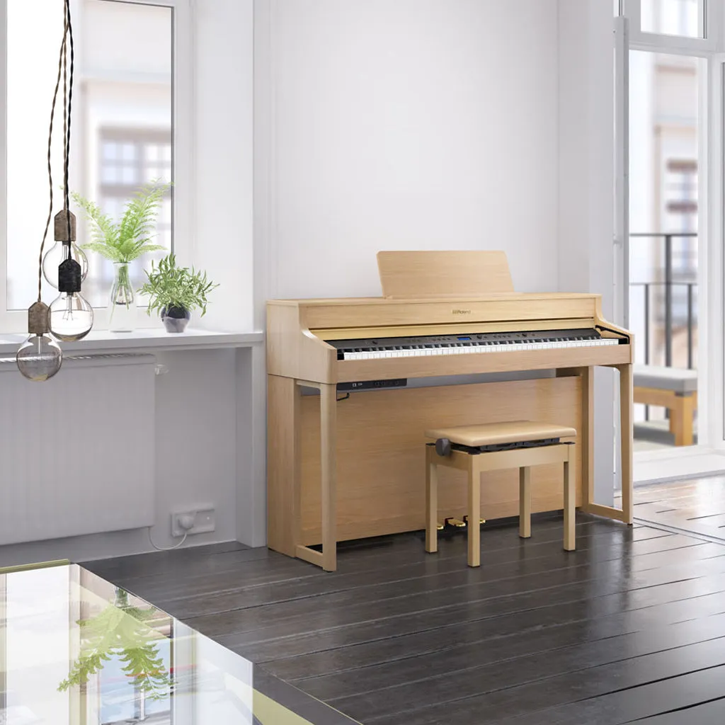 Roland HP702 Digital Piano & Stool - Light Ash