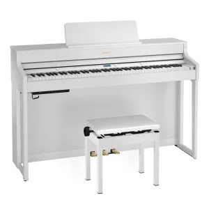 Roland HP702 Digital Piano & Stool - White