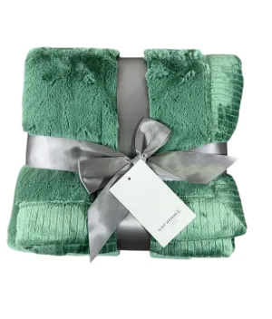 Saranoni Satin Border Receiving Blanket, Seagrass