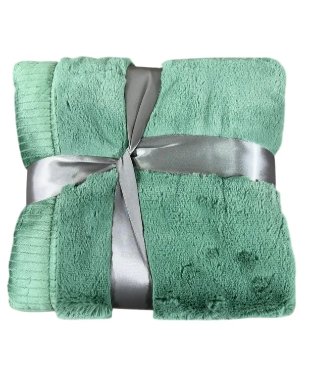 Saranoni Satin Border Receiving Blanket, Seagrass