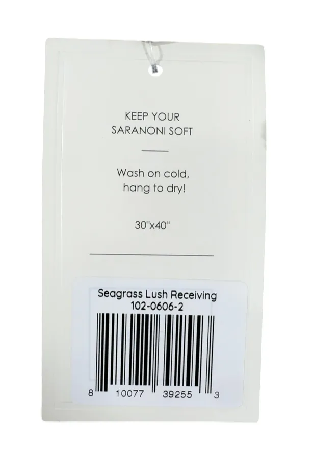 Saranoni Satin Border Receiving Blanket, Seagrass