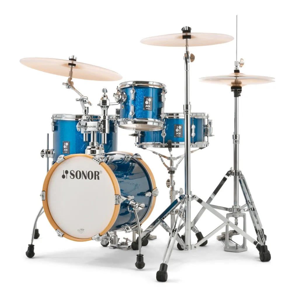 Sonor AQX Series Micro 4-Piece Shell Pack, Blue Ocean Sparkle