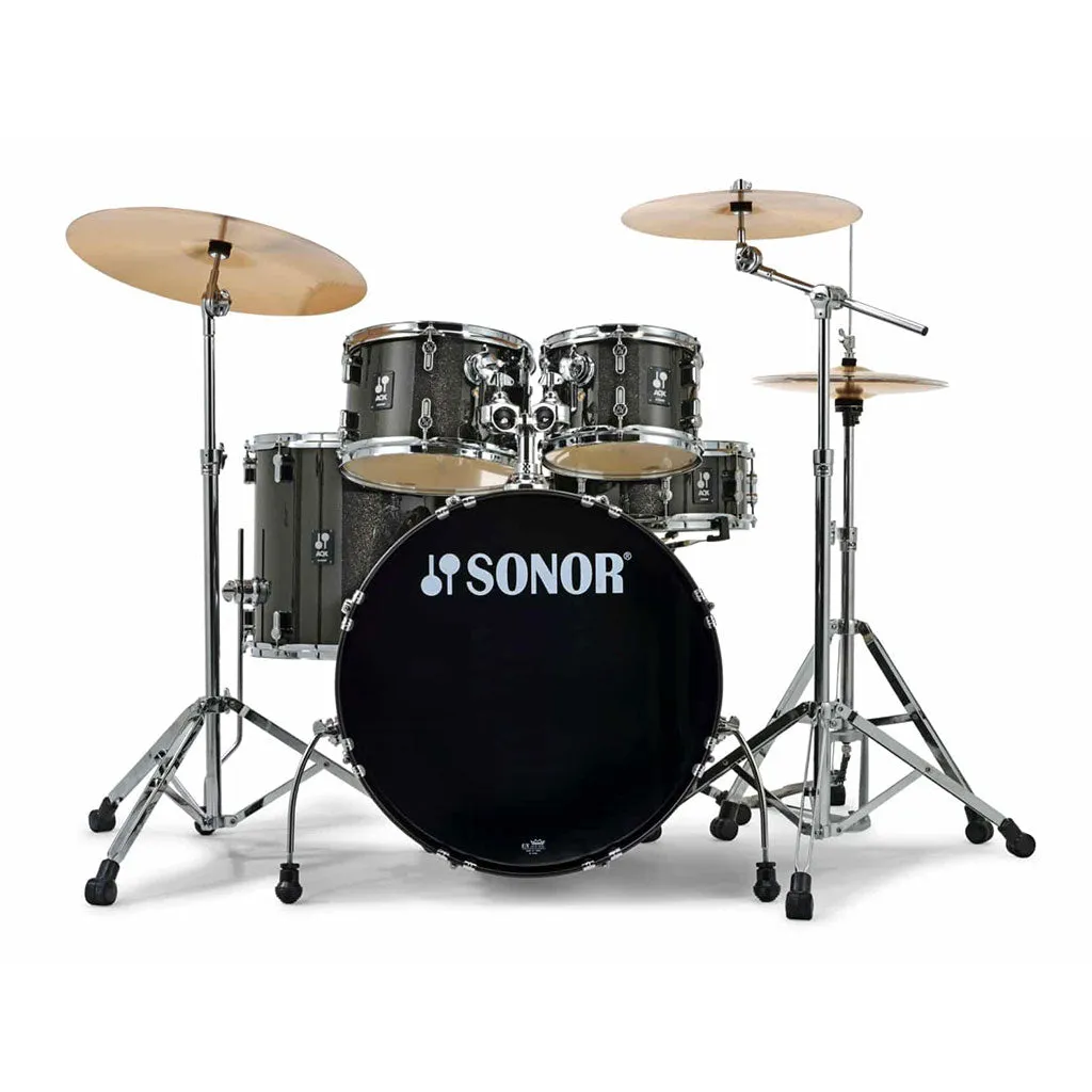 Sonor AQX Stage Set w/ 4000 Series Hardware Set - Transparent Stain Black