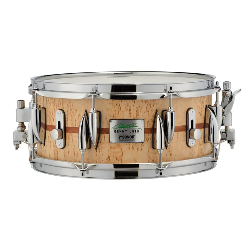 Sonor Benny Greb 13"x5.75" Signature Snare Drum - Scandinavian Birch Veneer, Centered "Bubinga" inlay