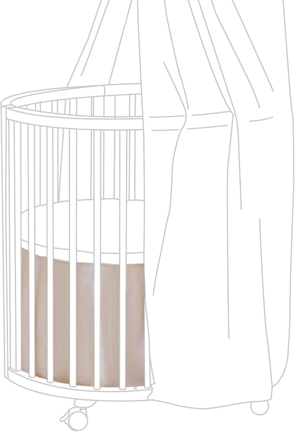 Stokke Sleepi Mini Bed Skirt, Blush, V3