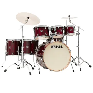 Tama CL72S Superstar Classic 7-Piece Shell Pack with 22" Bass Drum and SM5W Hardware - Gloss Garnet Lacebark Pine