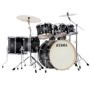 Tama CL72S Superstar Classic 7-Piece Shell Pack with 22" Bass Drum and SM5W Hardware - Transparent Black Burst