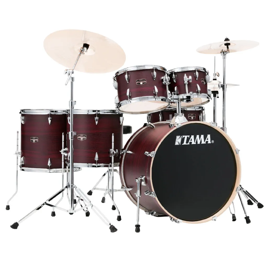 Tama Imperialstar 6-Piece Complete Kit with 22" Bass Drum - Burgundy Walnut Wrap