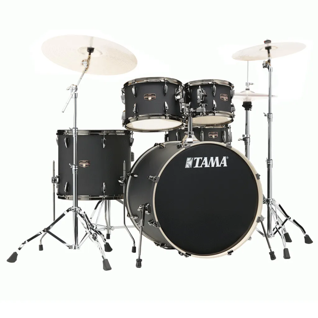 Tama IP52H6W Imperialstar 5-Piece Complete Kit with 22" Bass Drum - Blacked Out Black