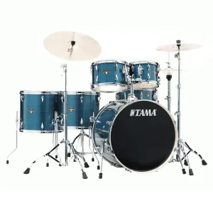 Tama IP62H6W Imperialstar 6-Piece Complete Kit With 22" Bass Drum - Hairline Blue