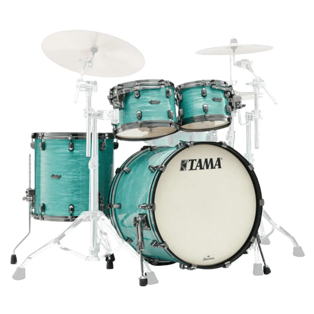 Tama Starclassic Maple 4-Piece Shell Pack with 22" Bass Drum and Black Nickel Shell Hardware - Surf Green Silk