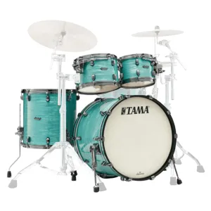 Tama Starclassic Maple 4-Piece Shell Pack with 22" Bass Drum and Black Nickel Shell Hardware - Surf Green Silk