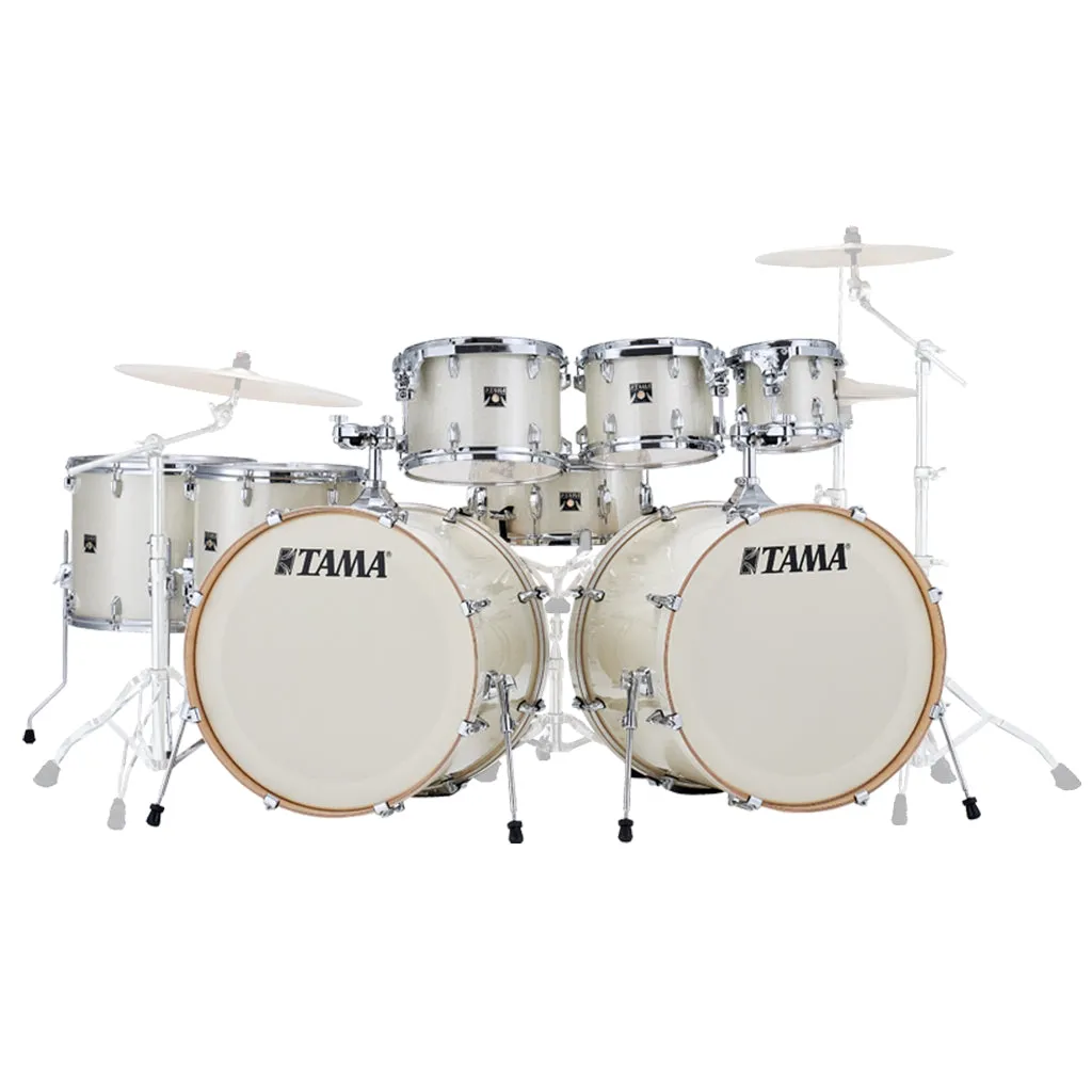 Tama Superstar Classic 8-Piece Shell Pack with Double 22" Bass Drums - Vintage White Sparkle